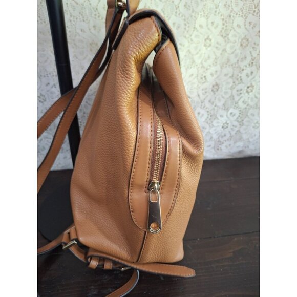 EUC Michael Kors Raven Medium "Acorn" (Brown) Pebbled Leather Backpack - Picture 4 of 13